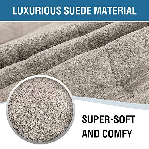 100% Waterproof Sofa Furniture Cover Suede Couch Covers for Dogs Velvet Sofa Protector Leather Sofa Cover Seat Width 70" Sofa Slipcovers with 2" Strap and Non-Slip Backing (Sofa, Taupe)