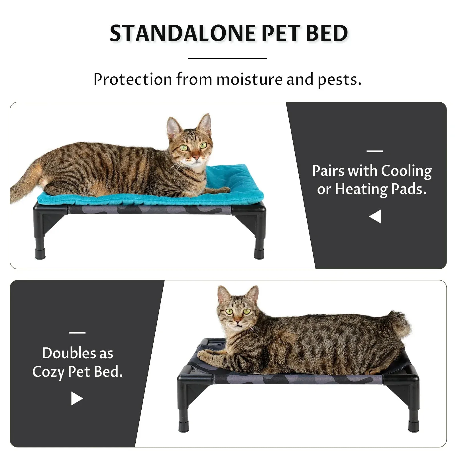 2 in 1 Outdoor Elevated Lift-Top Insulated Cat House Large