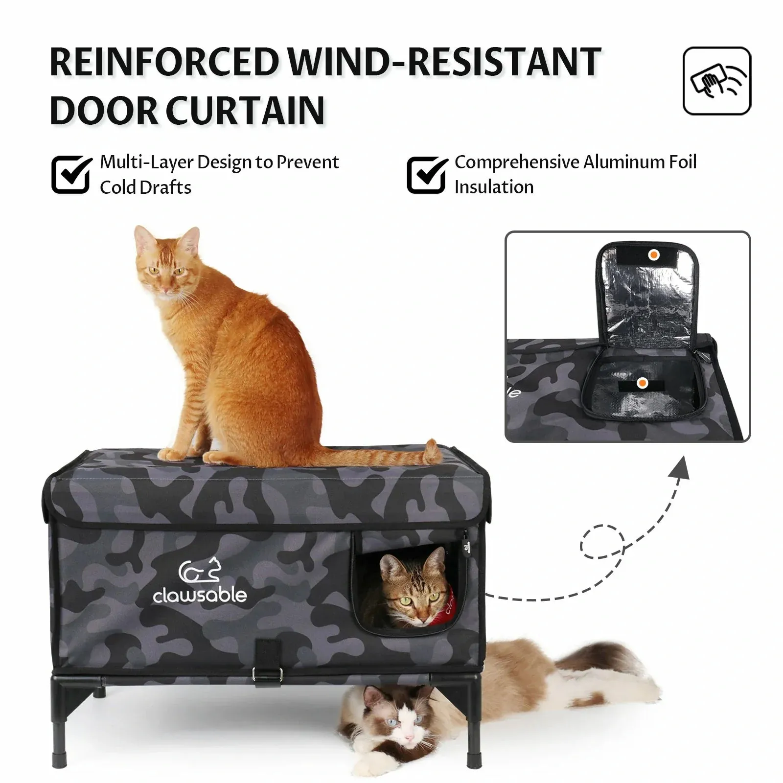 2 in 1 Outdoor Elevated Lift-Top Insulated Cat House Large