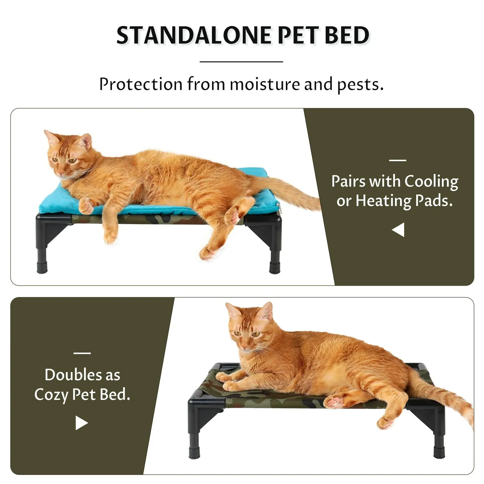 2 in 1 Outdoor Elevated Lift-Top Insulated Cat House Medium