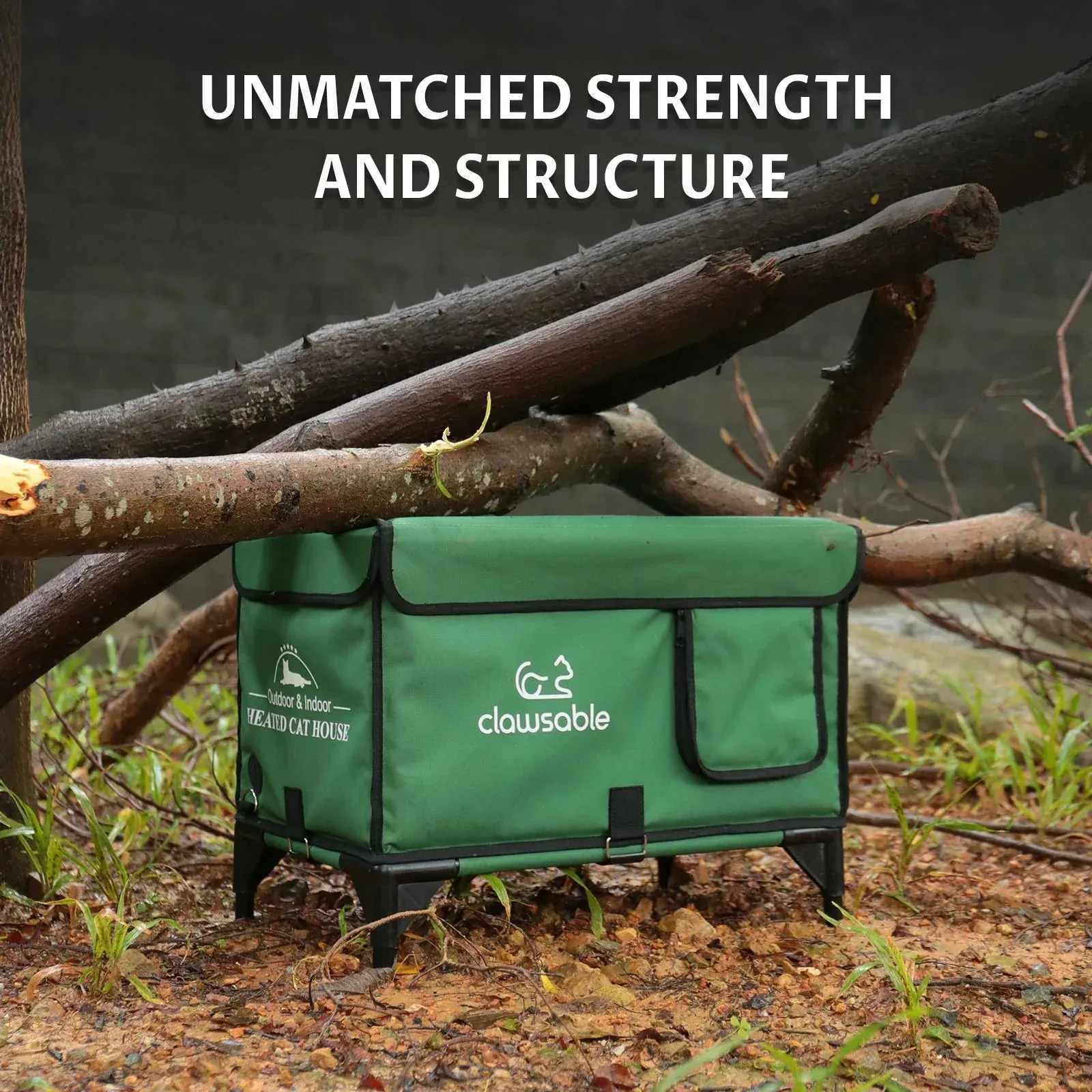 2 in 1 Outdoor Elevated Lift-Top Insulated Cat House Medium