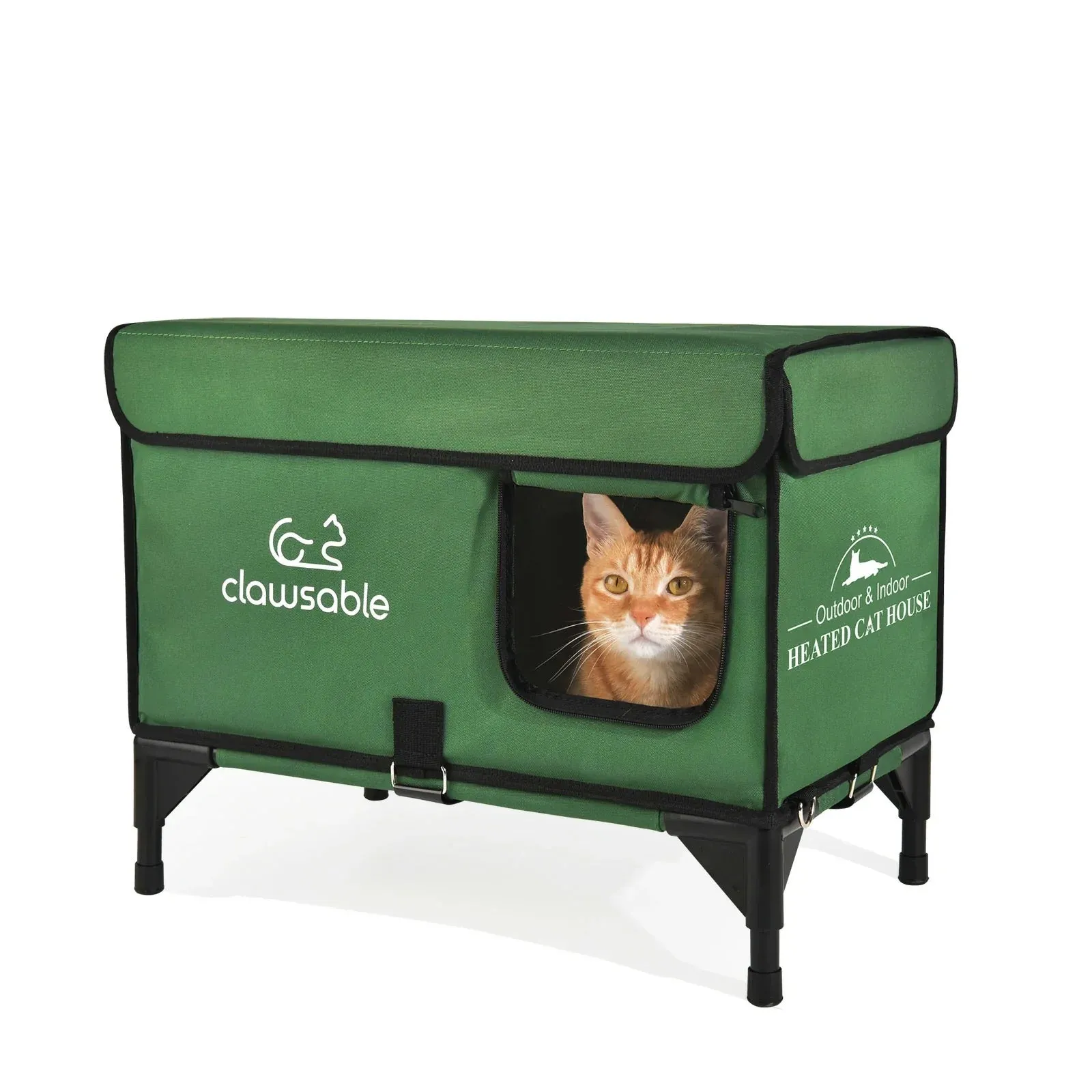 2 in 1 Outdoor Elevated Lift-Top Insulated Cat House Medium