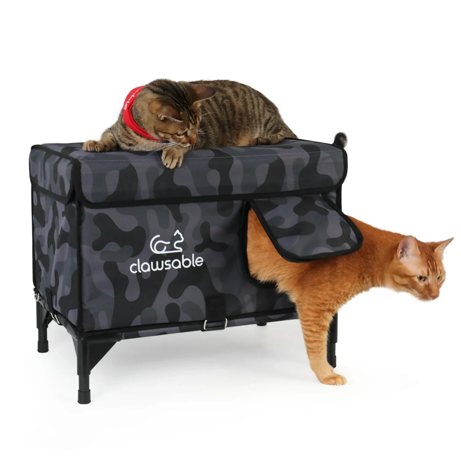 2 in 1 Outdoor Elevated Lift-Top Insulated Cat House Medium