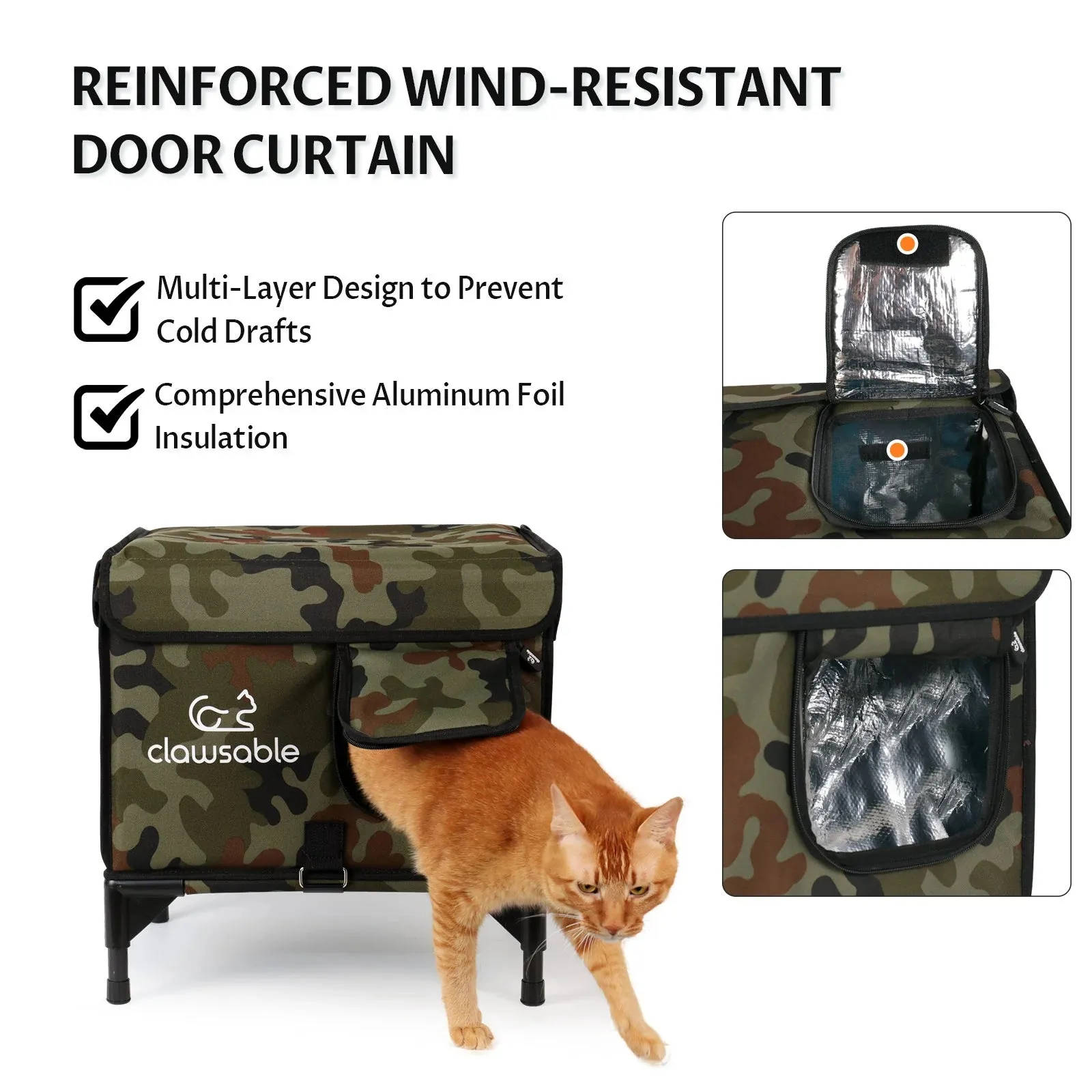 2 in 1 Outdoor Elevated Lift-Top Insulated Cat House Small