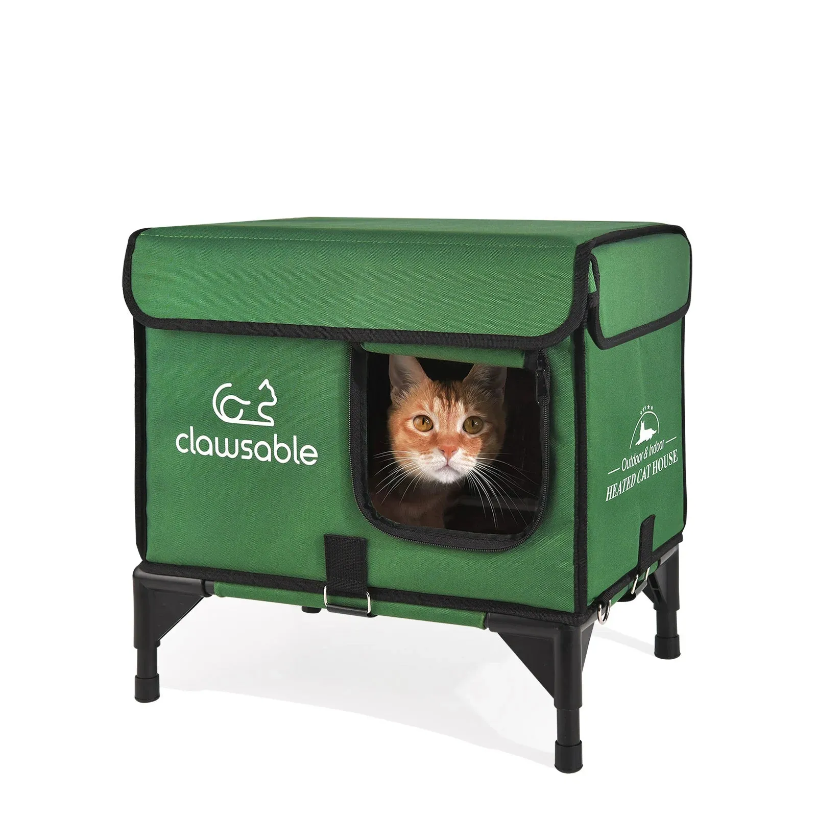 2 in 1 Outdoor Elevated Lift-Top Insulated Cat House Small