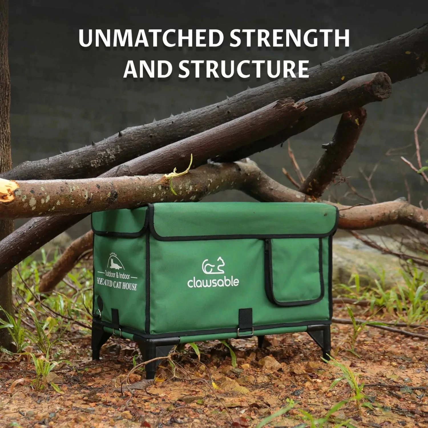 2 in 1 Outdoor Elevated Lift-Top Insulated Cat House Small