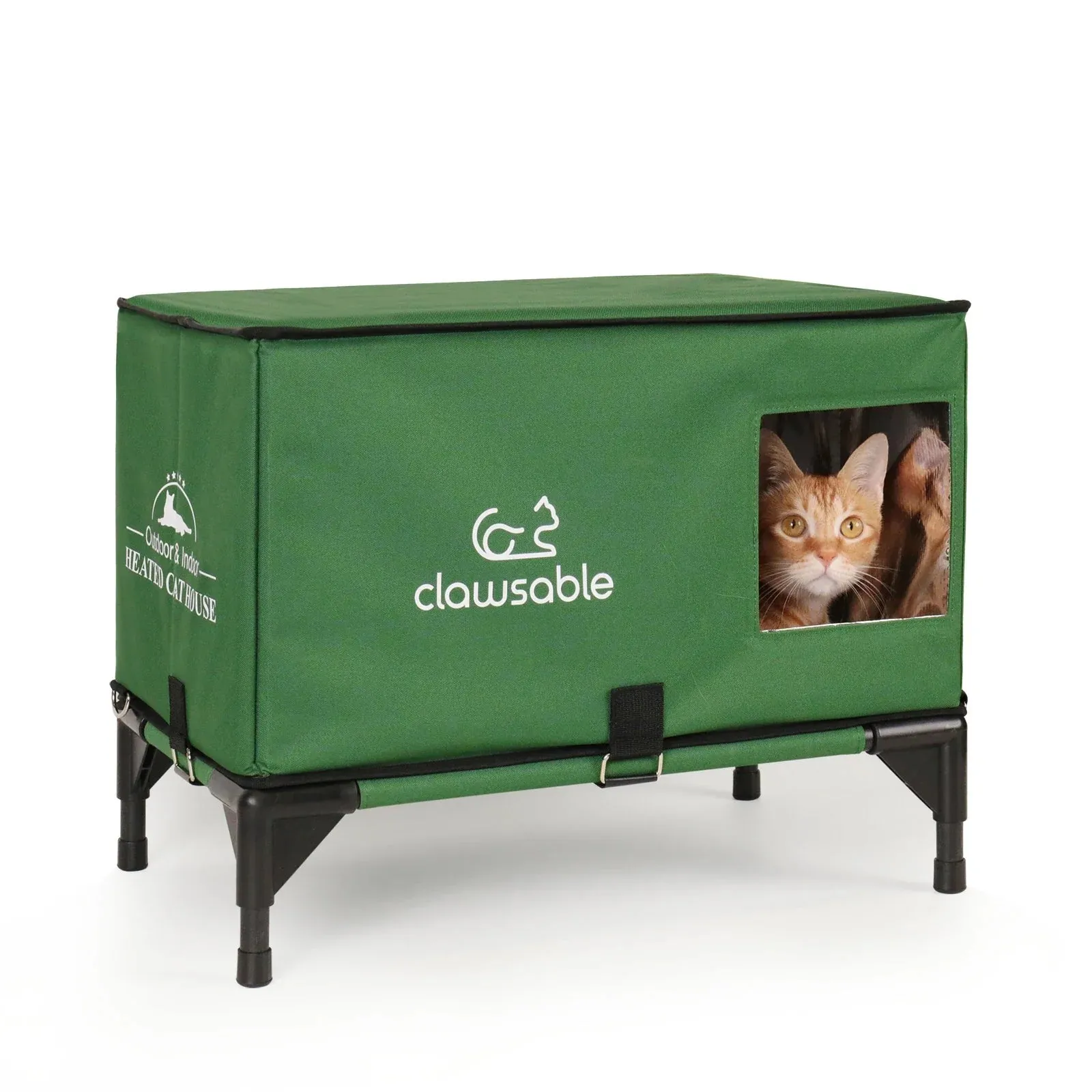 2 in 1 Outdoor Elevated Portable Insulated Cat House Medium