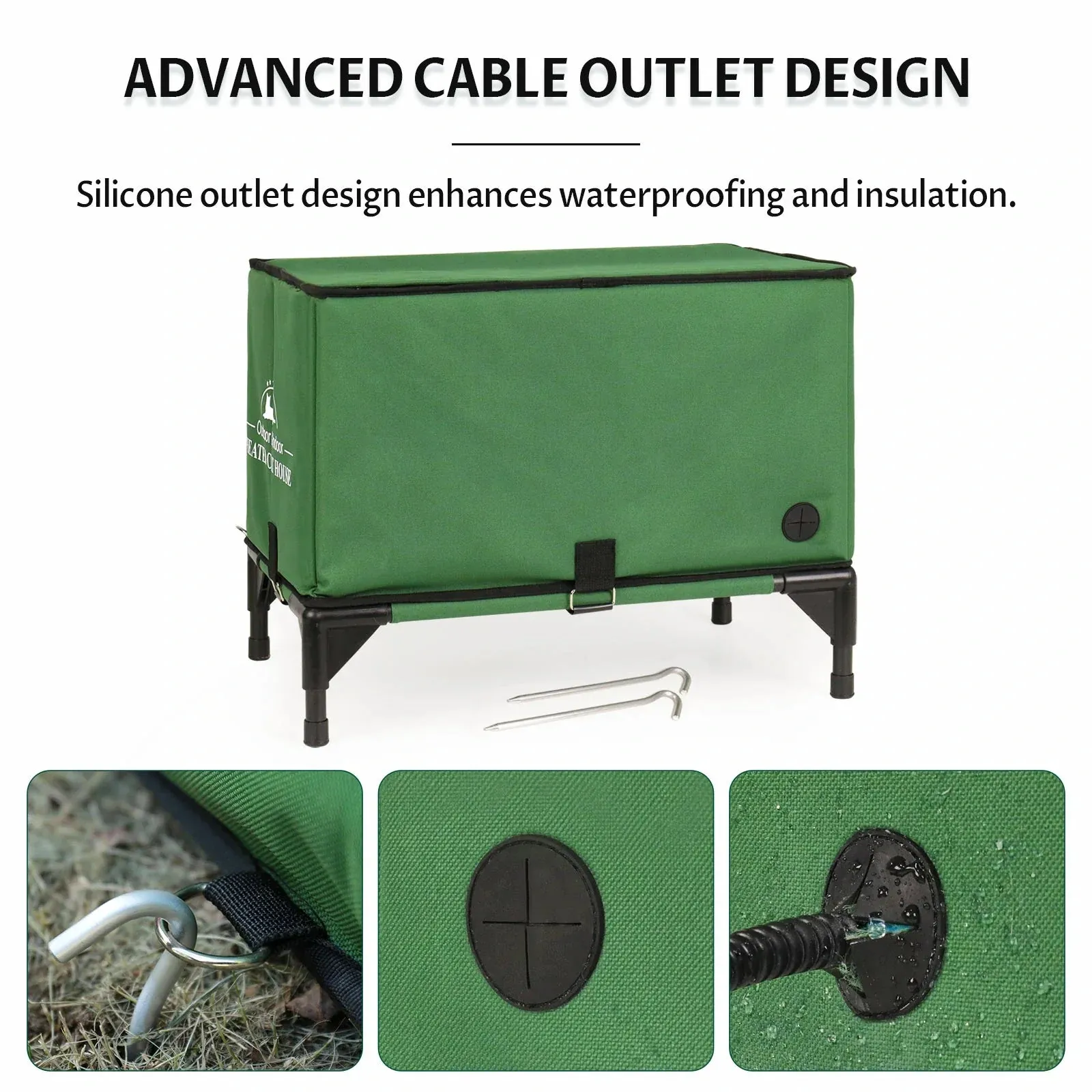 2 in 1 Outdoor Elevated Portable Insulated Cat House Medium