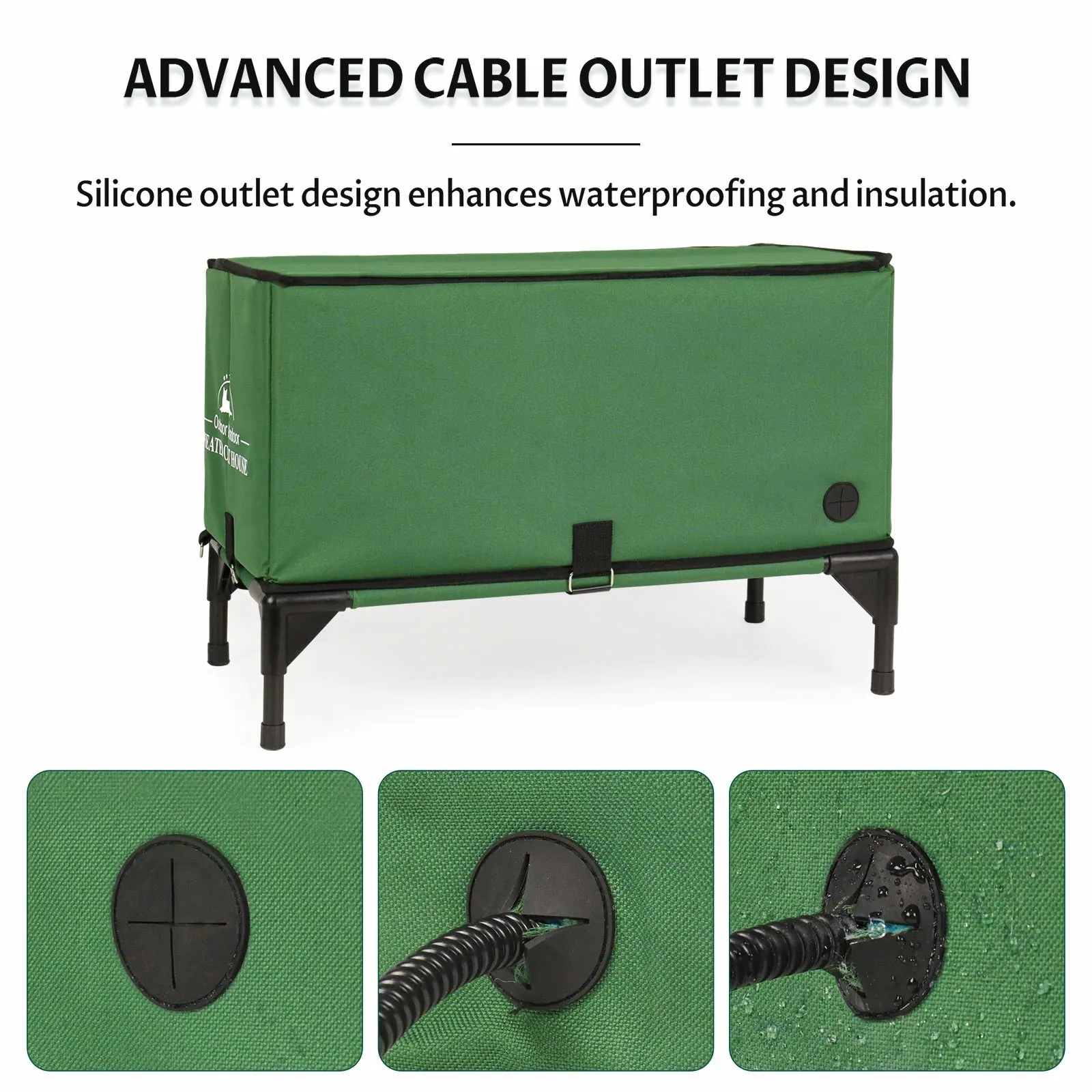 2 in 1 Outdoor Elevated Portable Insulated Cat House Medium