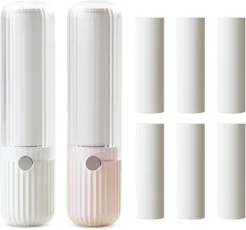 2pc Compact Lint Rollers with 6 Roller Refills, Portable Pet Hair Remover for Clothes and Furniture, Travel Essentials & Household Use,Small Lint Sticky Roller for Pet Hair with 240 Sheets