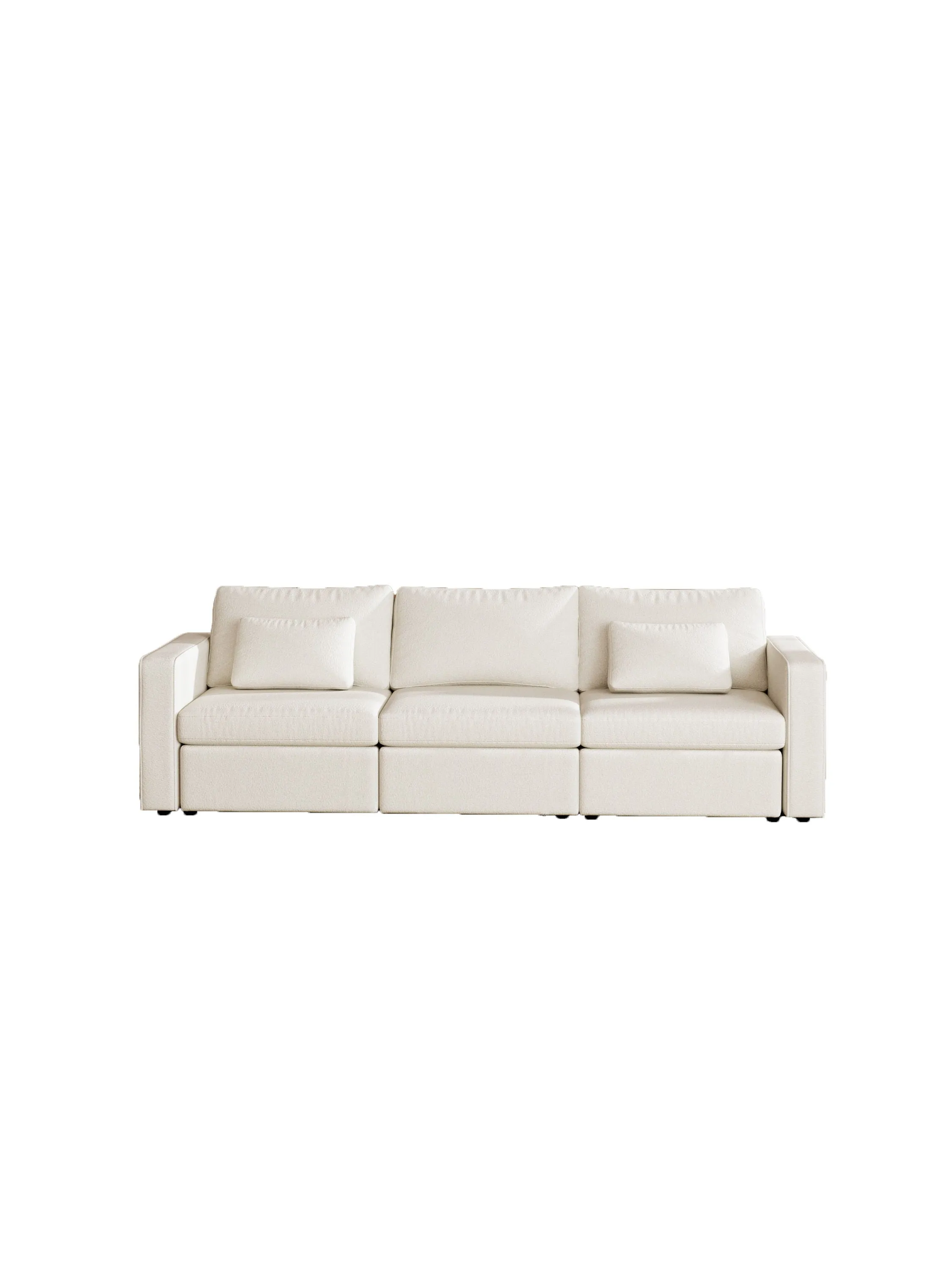 3 Seats Modern Cotton Linen L-Shape Sectional Sofa, Oversized Upholstery Sectional Sofa, Chaise Couch With Storage Ottomans For Living Room / Loft / Apartment / Office