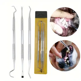 3pc Stainless Steel Pet Dental Kit for Teeth Cleaning