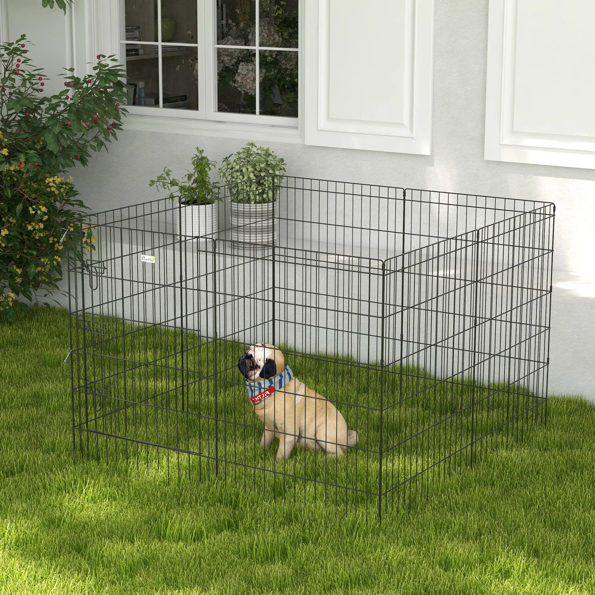 8-Panel DIY Dog Pen with Door for Indoor/Outdoor Use, 91cm High