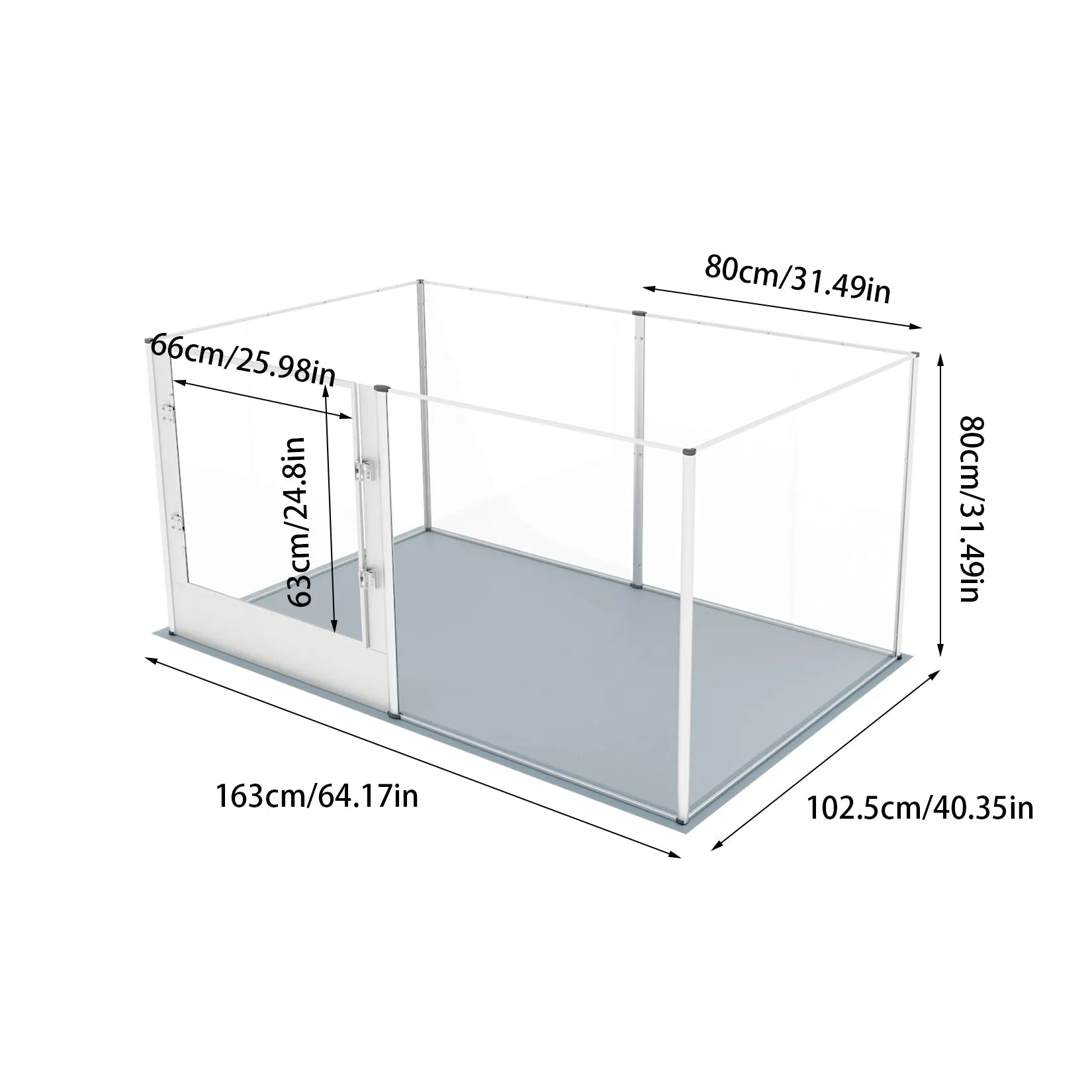 Acrylic Dog Playpen Fence: Indoor Clear Acrylic Pet Whelping Pen Box Dog Playpen Kennel Crate 80cm Taller with Waterproof Pad for Dogs, Rabbits, Guinea Pig
