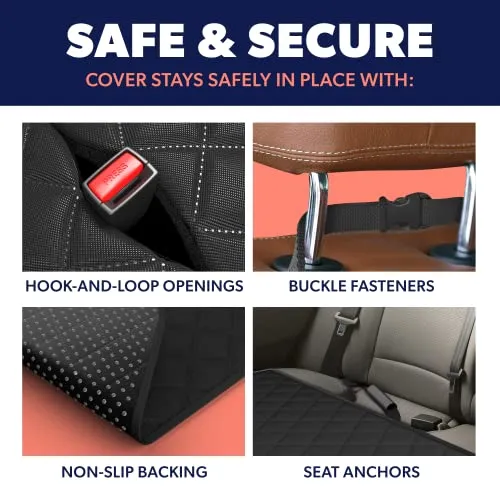 Active Pets Dog Car Seat Cover for Back Seat, Protector Dog Hammock for Car - Waterproof Pet Back Seat Cover for Trucks, Sedans & SUVs - Use with Chom Chom Roller Pet Hair Remover. Beige