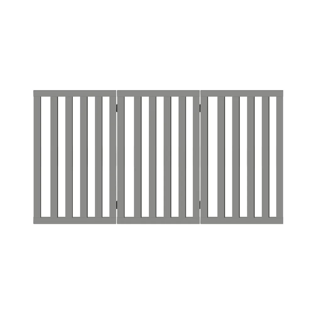 Alopet Wooden Pet Gate Dog Fence 3 Panels 80cm Grey