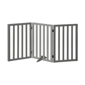 Alopet Wooden Pet Gate Dog Fence Grey Safety Stair Barrier Security Door 80cm