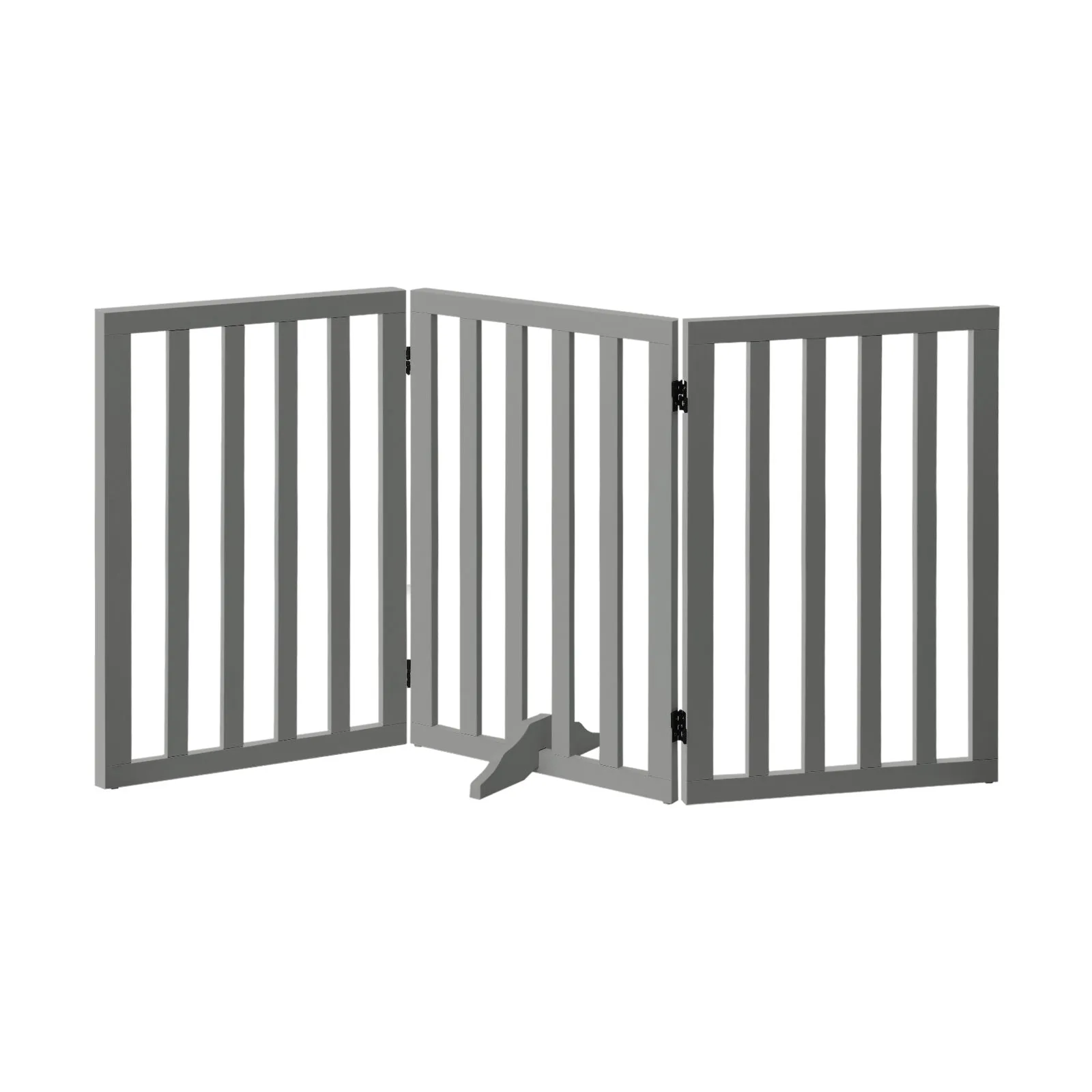 Alopet Wooden Pet Gate Dog Fence Grey Safety Stair Barrier Security Door 80cm