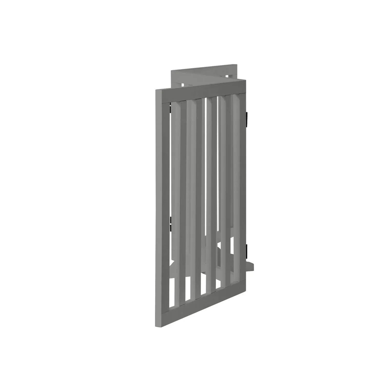 Alopet Wooden Pet Gate Dog Fence Safety Stair Barrier Security Door 3-Panel Grey