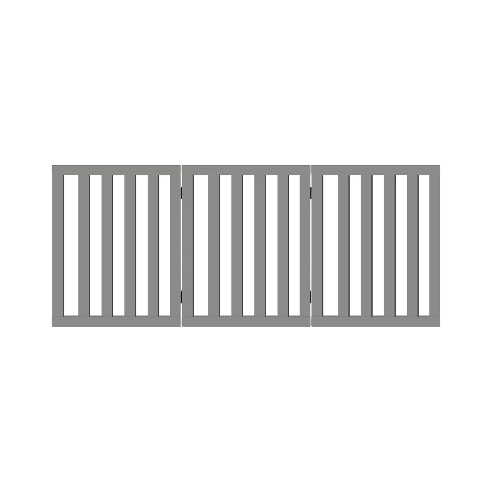 Alopet Wooden Pet Gate Dog Fence Safety Stair Barrier Security Door 3-Panel Grey