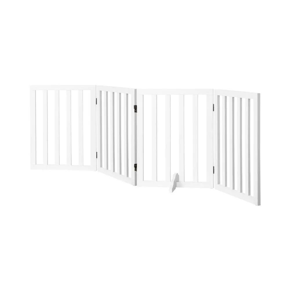 Alopet Wooden Pet Gate Dog Fence Safety Stair Barrier Security Door 4 Panels