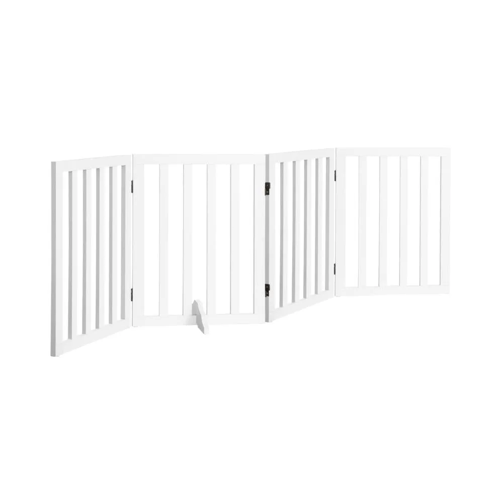 Alopet Wooden Pet Gate Dog Fence Safety Stair Barrier Security Door 4 Panels