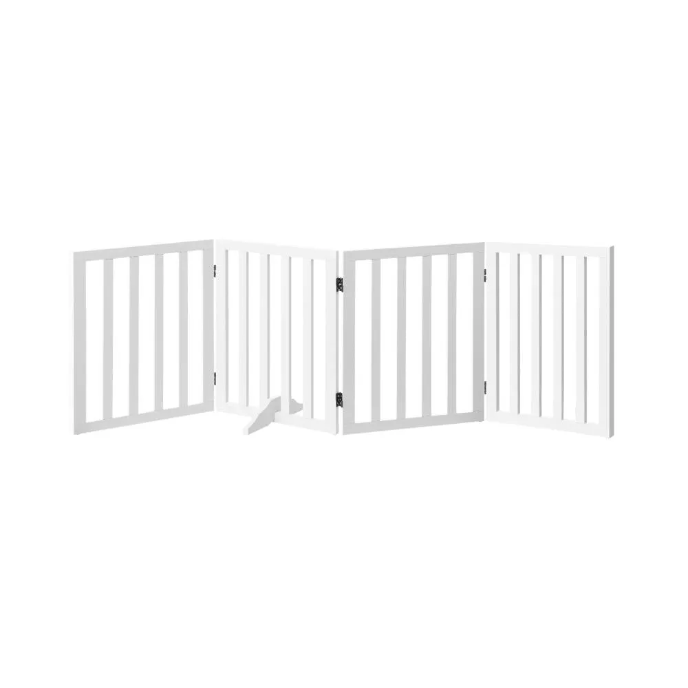 Alopet Wooden Pet Gate Dog Fence Safety Stair Barrier Security Door 4 Panels
