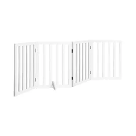 Alopet Wooden Pet Gate Dog Fence Safety Stair Barrier Security Door 4 Panels