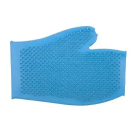 Ancol Rubber Grooming Glove Blue x 3