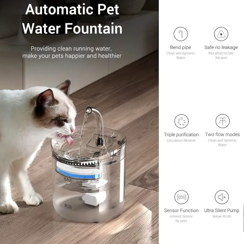 Automatic Quiet Ultra Water Fountain For Cats- Dp-167