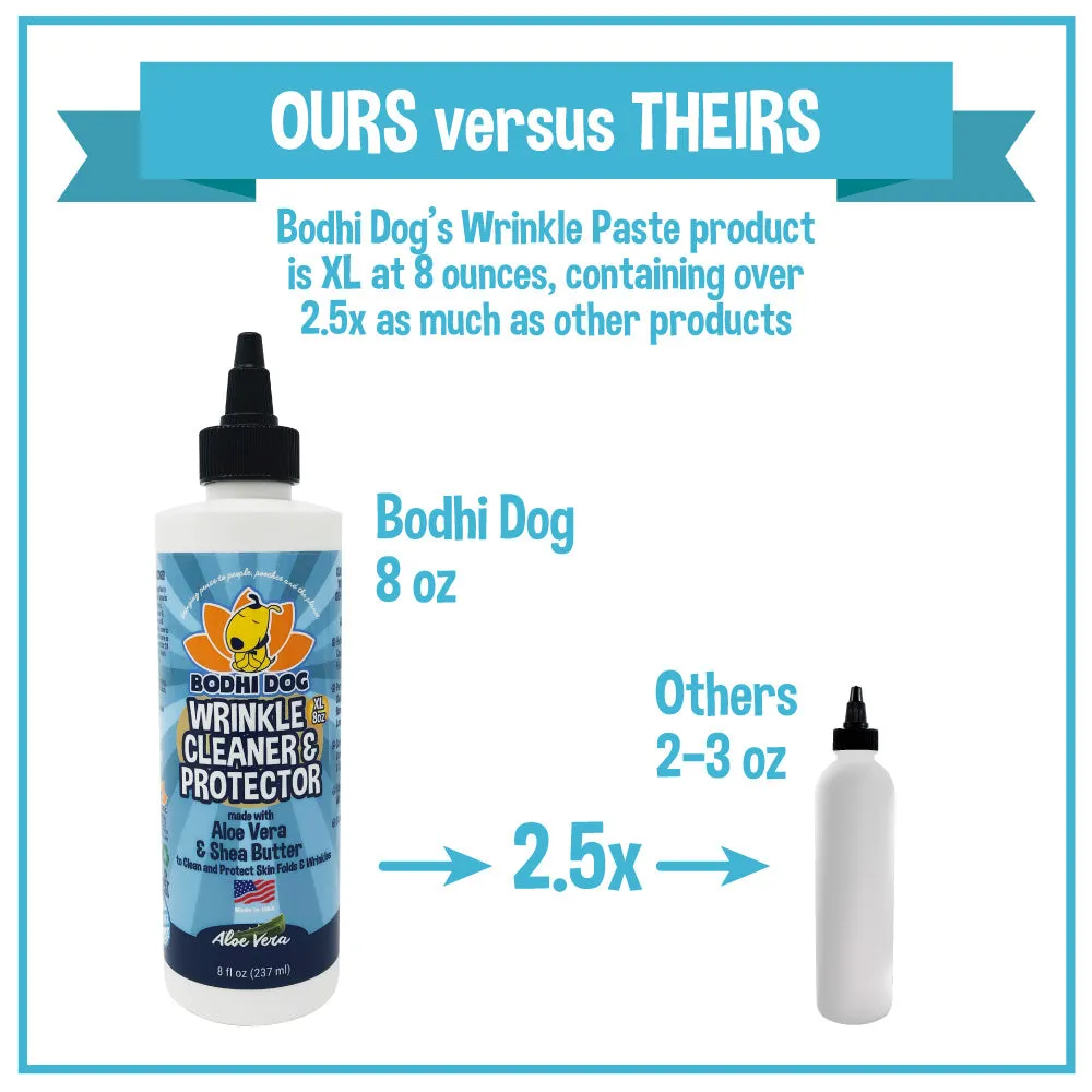 Bodhi Dog Wrinkle Cleaner and Protector | Extra Large 8oz | Soother & Protect Wrinkles & Skin | Stain Remover & Anti Itch for Bulldogs & Pugs | Made in The USA