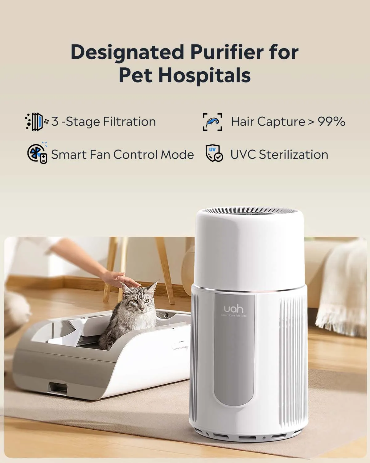 [BOGO] Uah Pet Air Purifier & Free Wireless Cat Water Fountain with 1 Filter