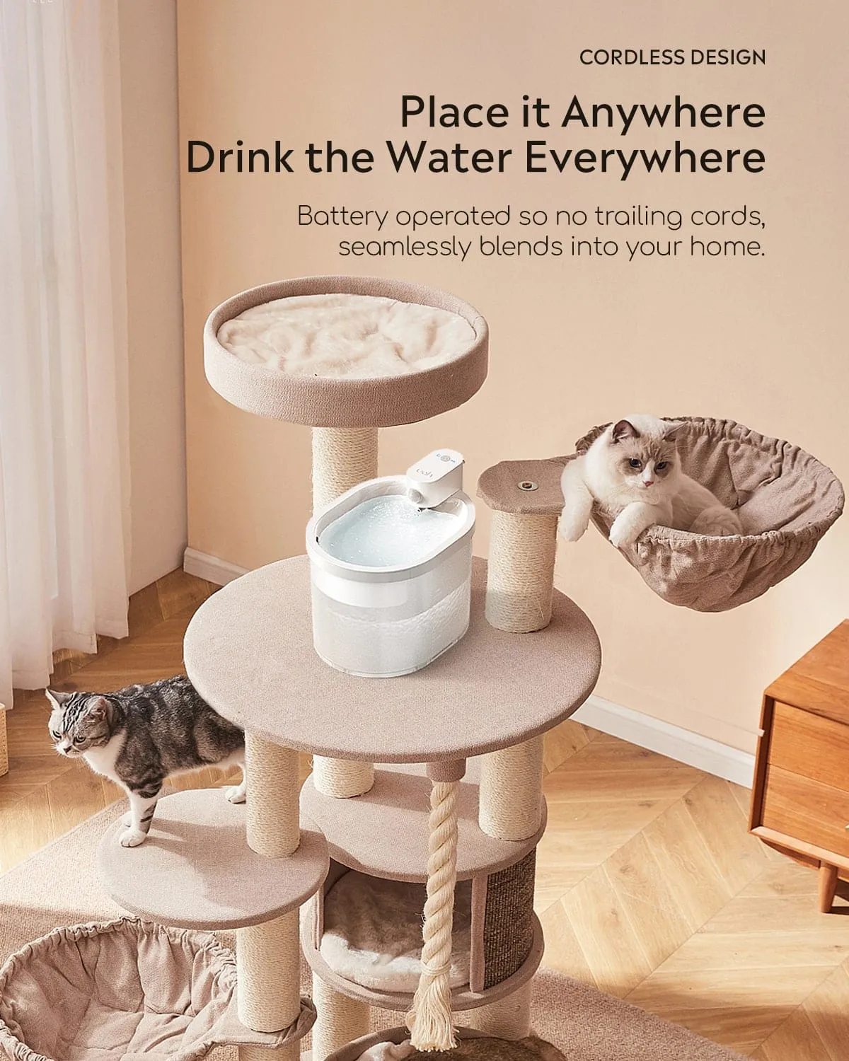 [BOGO] Wireless Cat Water Fountain & Free Smart Litter Deodorizer