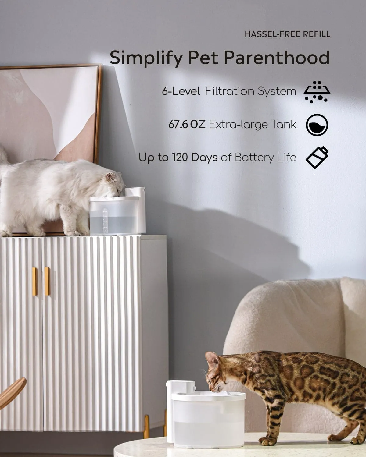 [BOGO] Wireless Cat Water Fountain & Free Smart Litter Deodorizer