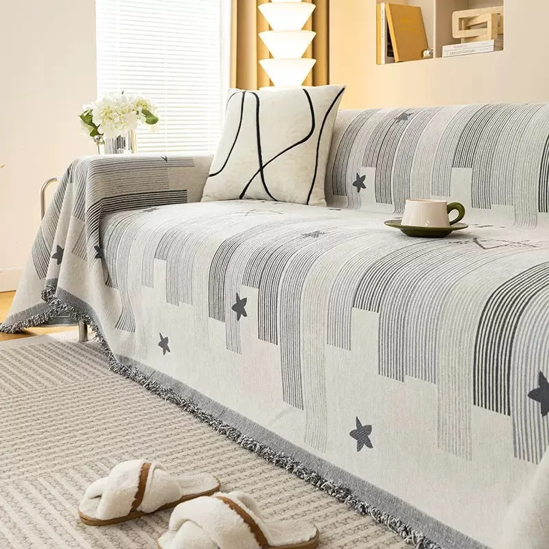 Cecelia Geometric Chenille Sofa Couch Cover
