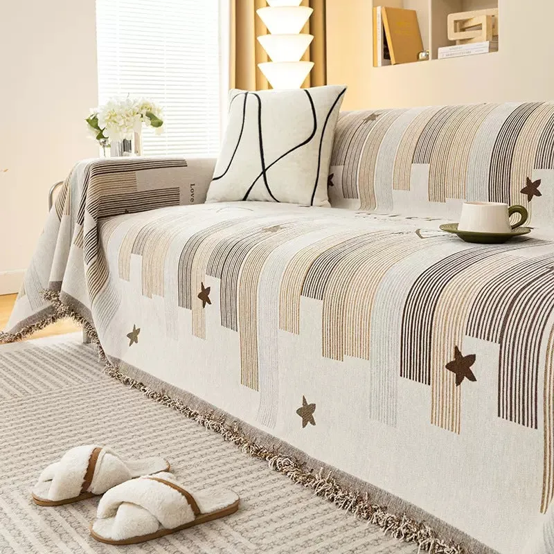 Cecelia Geometric Chenille Sofa Couch Cover