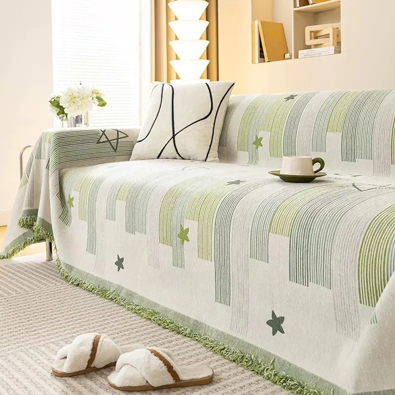 Cecelia Geometric Chenille Sofa Couch Cover