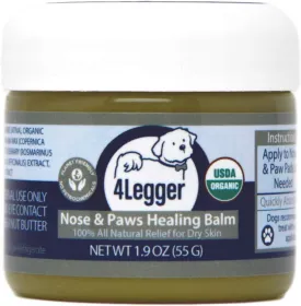 Certified Organic Dog Paw Balm Heals, Repairs, Moisturizes, Restores Dry, Cracked Paws, Elbows, Snout, Creates Protective Barrier Against Snow, Ice All-Natural Paw Protector, Vegan, USA Made