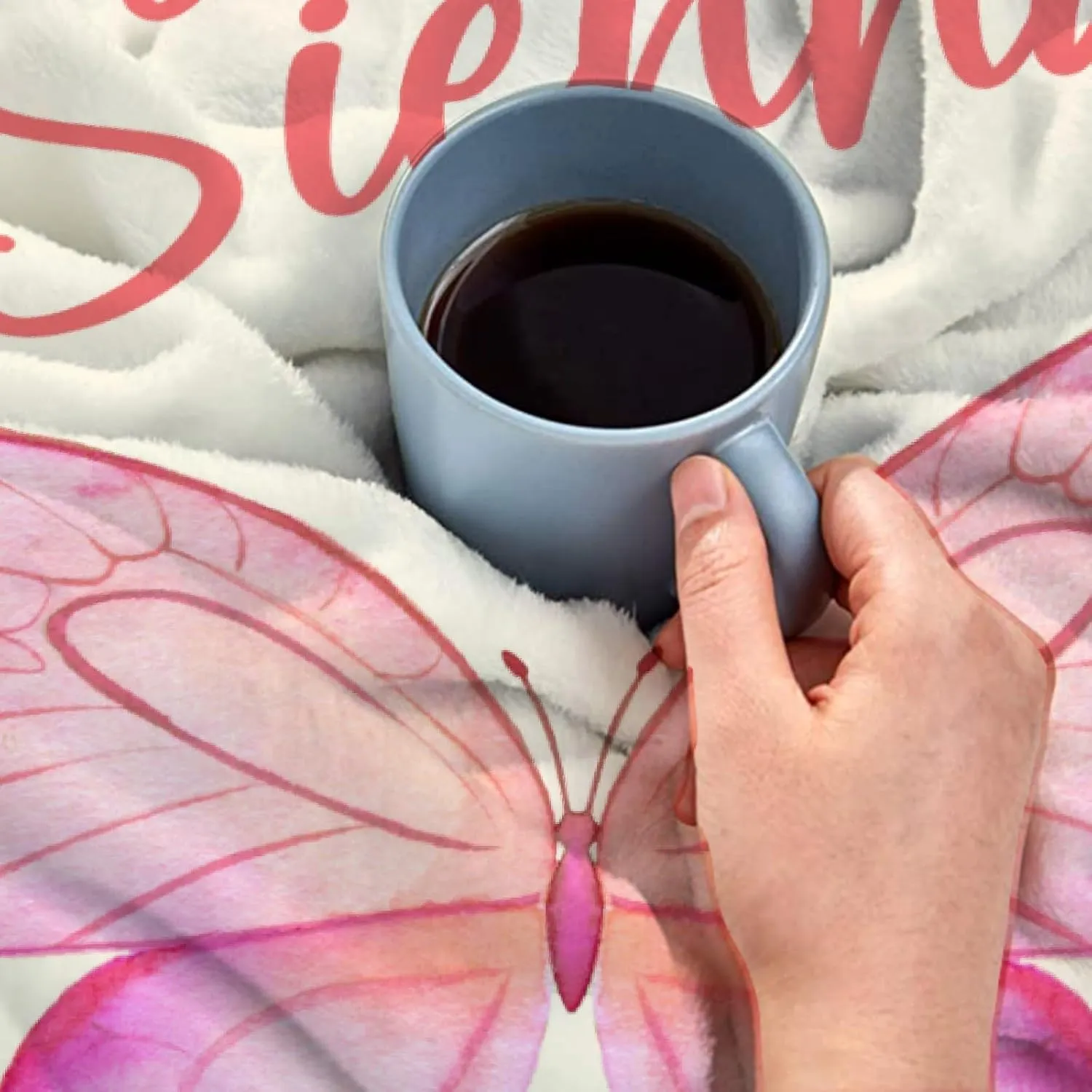 Custom Butterfly Throw Blankets Add Your Own Text Cozy Lightweight Plush Throw Decorative Quilts Throws for Women Men Queen Bed Sofa Couch Personalized Gift 80"x 60" Large for Adult