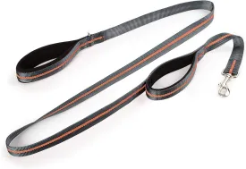 Dexas Double Handled Reflective Dog Leash, Large