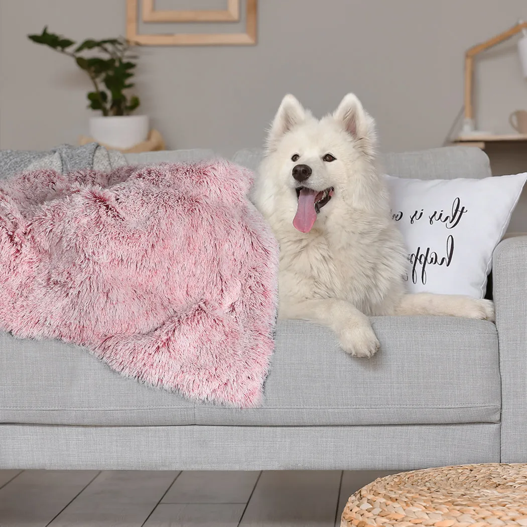 Dog Blanket Pet Cat Mat Puppy Warm Soft Plush Washable Reusable - Pink Large