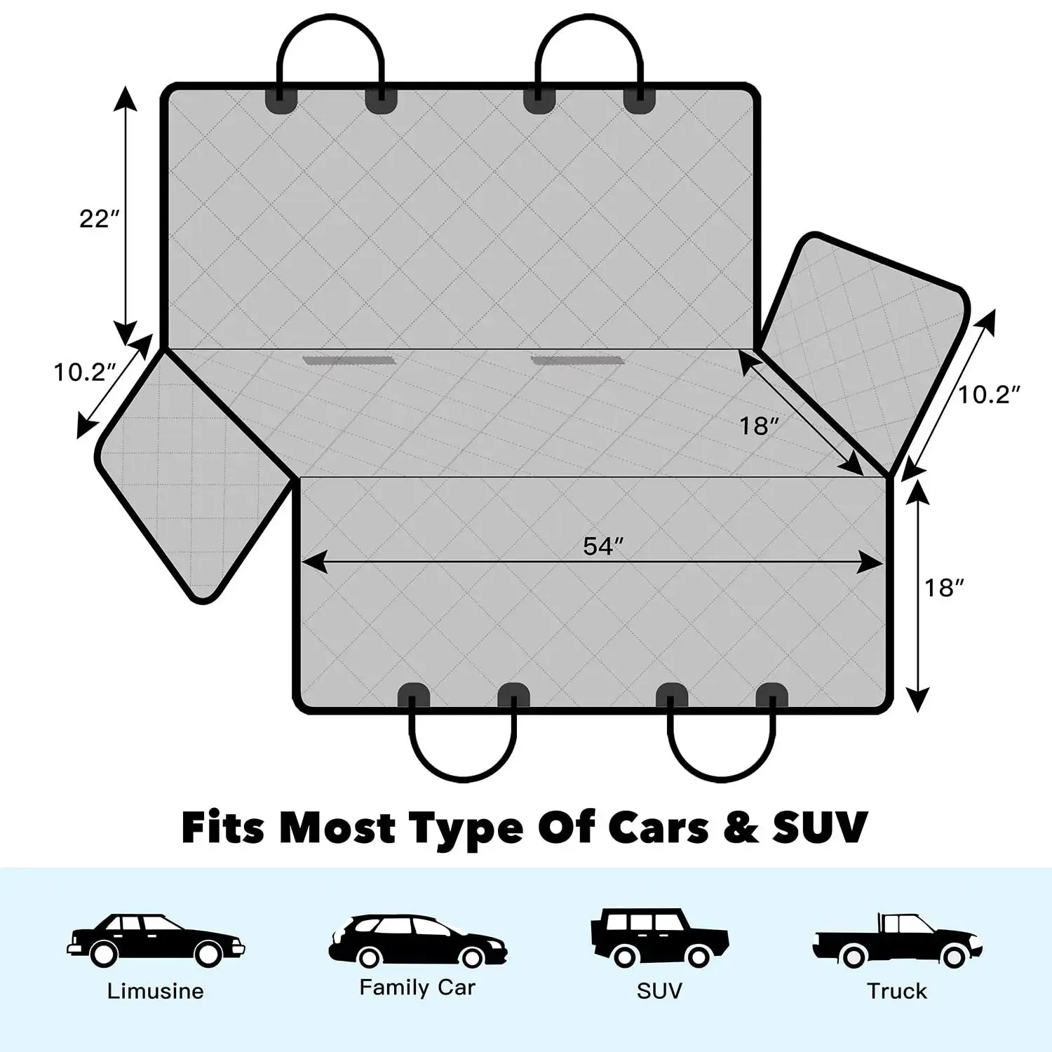 Dog Car Seat Cover Waterproof Rear Back Seat Pet Dog Travel Mat
