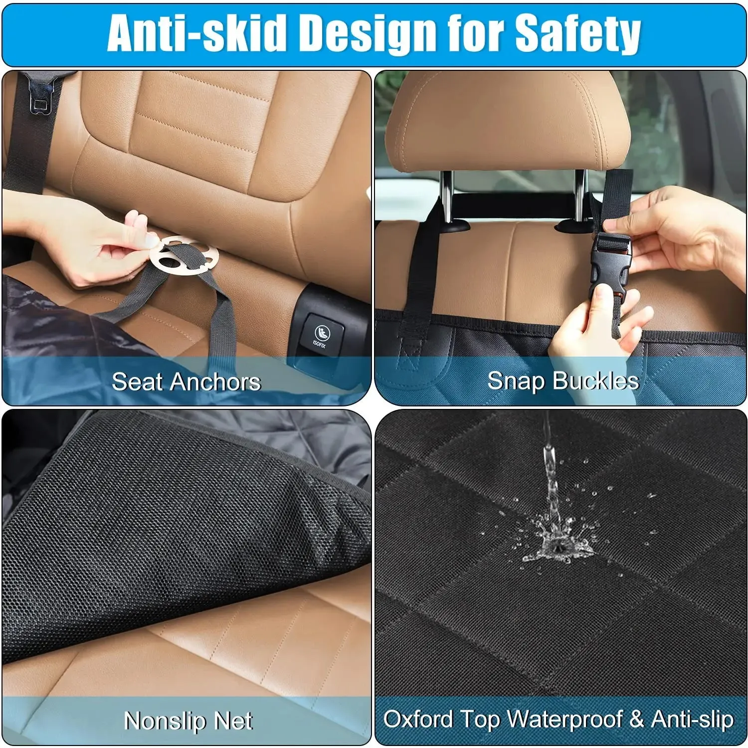 Dog Car Seat Cover Waterproof Rear Back Seat Pet Dog Travel Mat