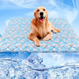 Dog Cooling Mat, Cooling Blanket for Large Dogs Bed Cover, Ice Silk Cooling Pad for Dogs Furniture Protector, Premium Soft Washable Pet Blanket (40"55"/Blue)