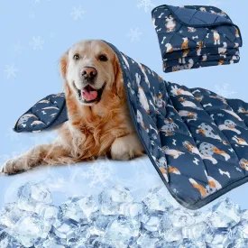 Dog Cooling Mat, Premium Lightweight Pet Cooling Blanket Bed Cover for Dogs, Cat, Puppies | Ice Silk Cooling Pad for Dogs Furniture Protector | Machine Washable Pet Blanket, 28''x40''