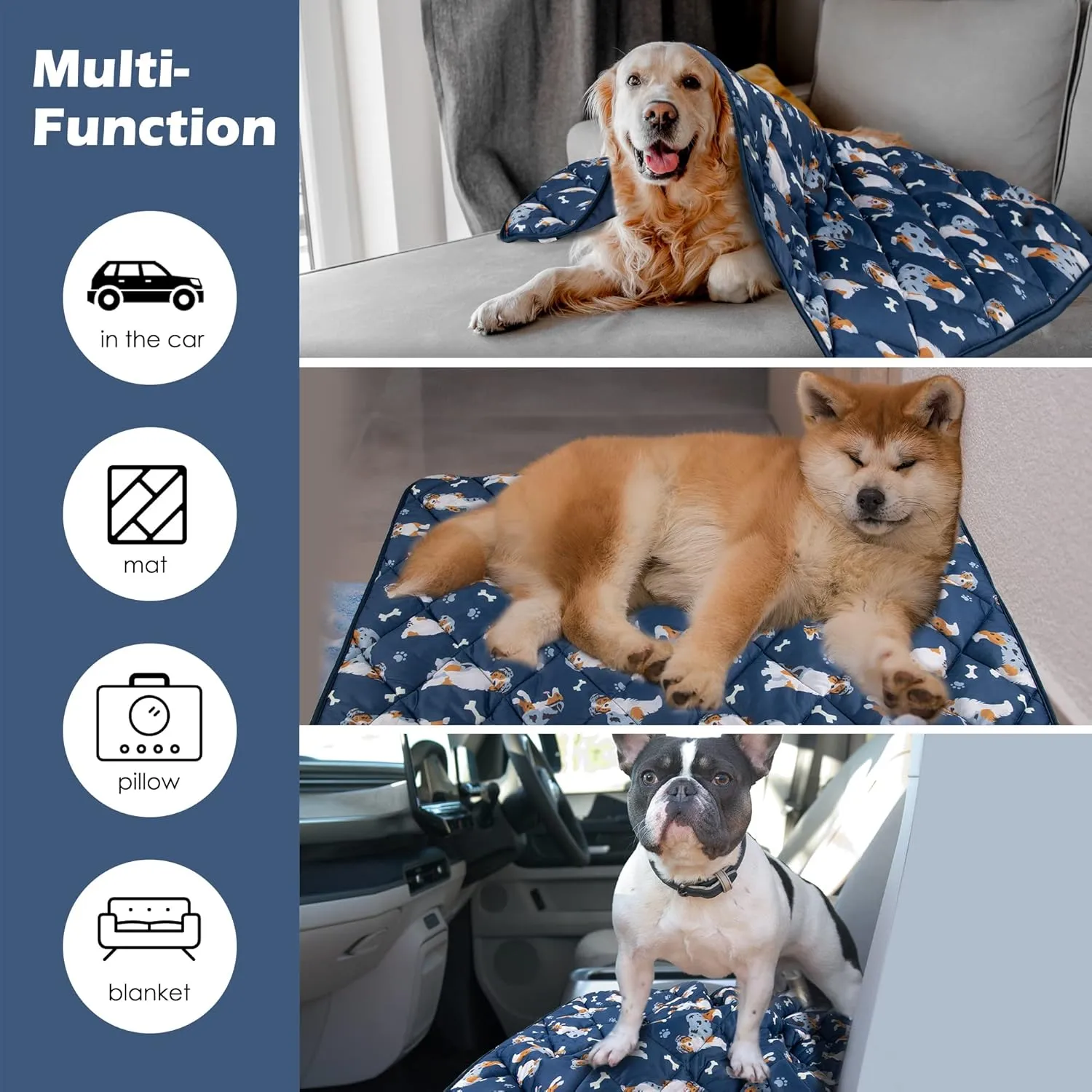 Dog Cooling Mat, Premium Lightweight Pet Cooling Blanket Bed Cover for Dogs, Cat, Puppies | Ice Silk Cooling Pad for Dogs Furniture Protector | Machine Washable Pet Blanket, 28''x40''