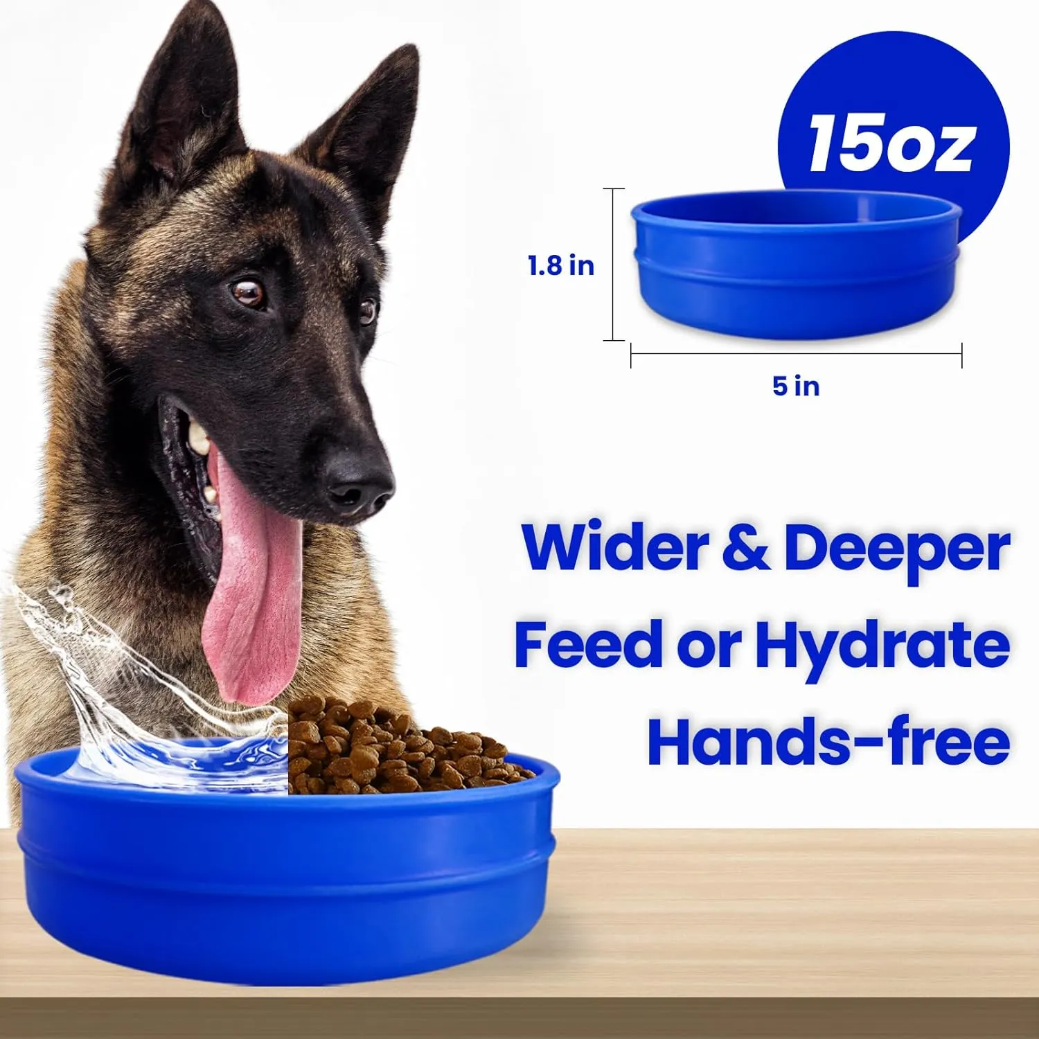 Dog Water Bottle and Bowl for Travel, 50OZ, Mega Capacity, Hydration for You & Your Pup, for Hunting, Hiking, Beach Camping, Park Walking (Blue)