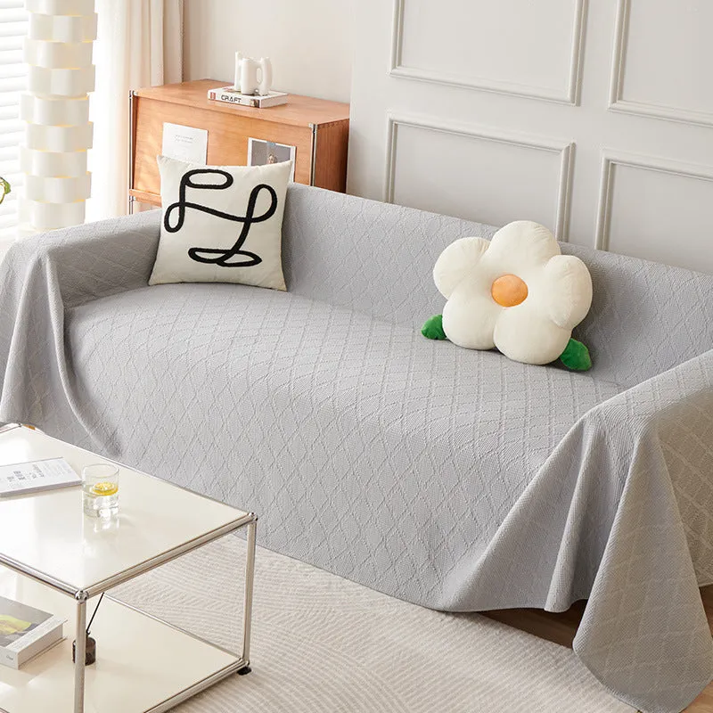 Elliana Plaid Artificial Silk Couch Sofa Cover Blanket