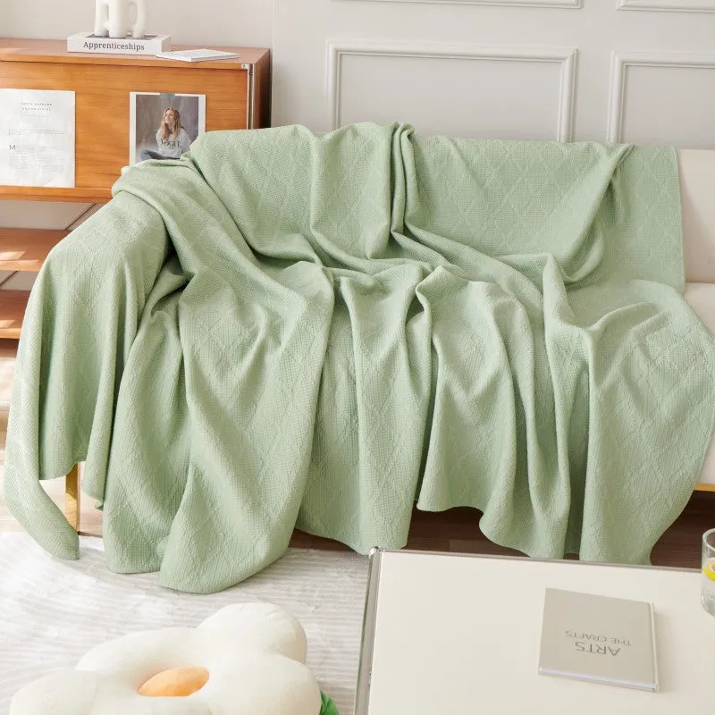 Elliana Plaid Artificial Silk Couch Sofa Cover Blanket