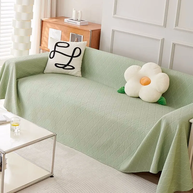 Elliana Plaid Artificial Silk Couch Sofa Cover Blanket